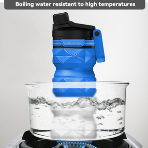 Bouteilles d'eau pliables Smiledrink, très vendues, de haute qualité, en silicone, pour le sport et les voyages - Product Image 5