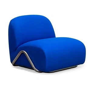 Conjunto de Sofá Modular Moderno en Forma de L, Tapizado en Tela Azul, Relleno de Espuma, Diseño Artístico, Muebles para Sala de Estar - Product Image 4