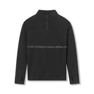 เสื้อกีฬาผู้ชายทรงปกติ พิมพ์ลาย ระบายอากาศ ป้องกันรังสียูวี แห้งเร็ว ซิปครึ่งตัว ยืดหยุ่นสูง กระชับรูป แขนยาว - Product Image 3