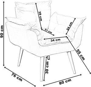 <span class=keywords><strong>Fauteuil</strong></span> décoratif moderne en fer Alice <span class=keywords><strong>Fauteuil</strong></span> de salon renforcé <span class=keywords><strong>Pied</strong></span> brun Click & Decor - Product Image 2