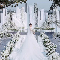 Tapis de mariage effet miroir en plastique, double face, finition cuite, extra-épais, style moderne et simple pour scène de mariage ou de fête