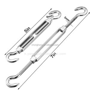 Tenditore per cavi e vele ombreggianti, tenditore a vite M5 in <span class=keywords><strong>acciaio</strong></span> inossidabile con gancio e fune metallica, vite per tendaggio - Product Image 2
