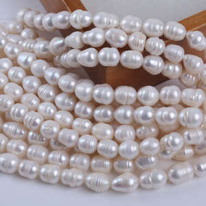 Cuentas de Agua Dulce Naturales al por Mayor, Forma de Arroz de 18cm 9-10mm, Blancas y Rosas, en Hilo, Semi-Acabadas, para Accesorios de Joyería DIY - Product Image 5