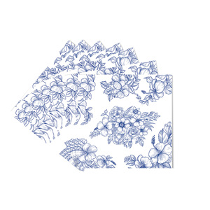 Platos de papel florales azules y blancos, redondos, desechables, para el juego de vajilla de fiesta del Año Nuevo Chino, respetuosos con el medio ambiente - Product Image 3