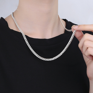 5mm Herren dicke Kette feine Hip Hop Schmuck Halsketten 925 Sterling Silber Curb Cuban Link Chain Halskette für Männer - Product Image 6