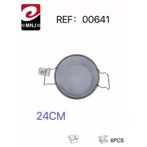 Cesta de malla metálica duradera de 24 cm con mango de acero inoxidable para freír, coladores y escurridores de cocina eficientes - Product Image 1