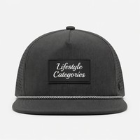 Casquette de sport 5 panneaux en toile avec logo personnalisé, imperméable, respirante, réglable, style streetwear, marque T&L, unisexe, vente en gros