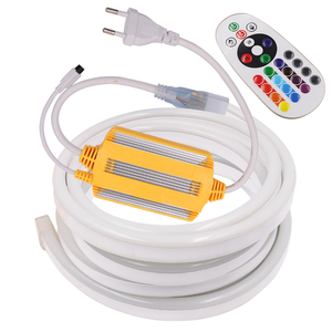 Điện áp cao <span class=keywords><strong>RGB</strong></span> Dải điều khiển ánh sáng không thấm nước không dây 24 phím IR điều khiển từ xa thay đổi màu sắc 220V LED Dây đèn cắm - Product Image 1