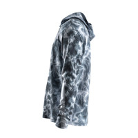 Chemises de protection solaire performantes pour hommes avec bande réfléchissante, pour la pêche et la sécurité nocturne, avec capuche, panneau en maille respirante, séchage rapide, motif tourbillon fumé ardoise