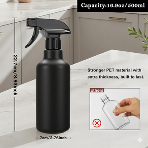 Flacon pulvérisateur rond transparent de luxe personnalisé de 240 ml, 360 ml, 500 ml vide avec pulvérisateur à gâchette - Product Image 2