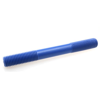C1010 Steel 10B21 Grade 12.9 ASTM B7 Blue PTFE Fluoropolymer Coated Stud Bolts Threaded Rods DIN 975