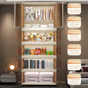 Haogle Multifunctional <strong>Foldable</strong> Bedroom Furniture Kids' Cabinets Large Capacity Baby <strong>Wardrobe</strong> Plastic <strong>Foldable</strong> <strong>Wardrobe</strong> - Product Image 6