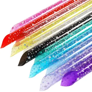 21 Colors Rainbow Transparent Glitter Holographic Star Printed PVC Synthetic Leather Rolls For Making Handbags DIY Projects