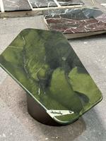 Table basse de luxe en pierre vert mousse, forme irrégulière, table à thé en marbre naturel, table d'appoint pour canapé, pour la décoration de villa et d'appartement