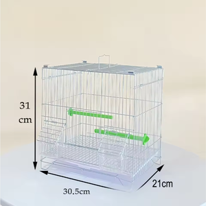 Yüksek Kaliteli Papağan Kanarya İspinoz Küçük Kuşlar İçin Dayanıklı Metal Evcil Hayvan Kafesi, Yemlik ve Tünek ile Kolay Temizlenir Küçük Boy - Product Image 3