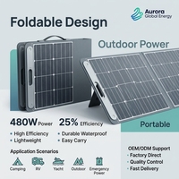 Module solaire pliable JiYao 480W, rendement de 25%, haute puissance, 128 cellules, taille des cellules 182mmx91mm, noir, systèmes RV, marine, extérieur