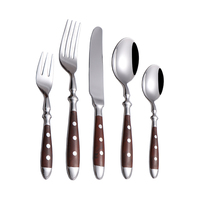 Ensemble de couverts modernes en acier inoxydable miroir, personnalisé, écologique, argent, noir, or, résistant au lave-vaisselle, couteau, fourchette, cuillère, finition grain de bois