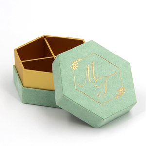 Caja de Regalo de Papel para Dulces de Lujo para Recuerdos de Boda, Caja de Regalo de Boda Hexagonal Personalizada Creativa con Diseño de Mármol - Product Image 3
