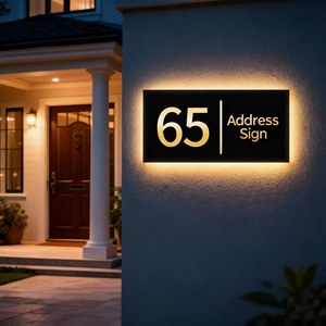 Tùy chỉnh kim loại 3D <span class=keywords><strong>backlit</strong></span> Led cửa số dấu hiệu chiếu sáng Nhà Số văn phòng ngoài trời khách sạn sang trọng cửa khu dân cư tấm dấu hiệu - Product Image 4