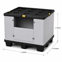 Caisse de palette pliable en plastique durable pour un transport sécurisé et un stockage efficace en termes d'espace, boîte de clôture en plastique