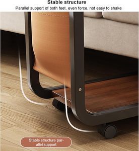 Metal Wooden Wood Modern Mobile <b>Coffee</b> <b>Tables</b> Mini Corner Small square Sofa Side <b>Table</b> Computer Bedside <b>for</b> Living Room - Product Image 5