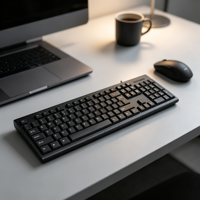 Clavier USB filaire standard personnalisé avec logo, prix de gros d'usine Jedel, clavier à membrane pour ordinateur de bureau