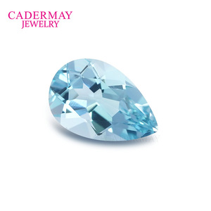 Cadermay Aquamarine Loose Stone Pear Cut Sea Blue Natural Gemstone For Jewelry Making - Product Image 5