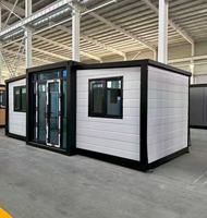 Maison modulaire multifonctionnelle à double aile pliable en panneaux sandwich d'acier, conteneur plat extensible