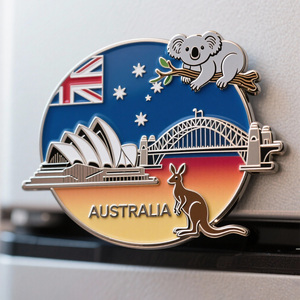 Imán de Refrigerador de Metal con Diseño Art Deco, Canguro Koala, Magnético, Ecológico, Recuerdo, Regalo - Product Image 2