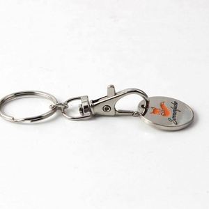 <b>Customize</b> Retail Fashion Logos Keychain Multi Euro Trolley Coin Stainless Steel Trolly <b>Key</b> <b>Rings</b> Crystal With Chain - Product Image 3