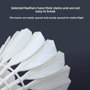 Plumas de Ganso Profesionales para Volar, 12 Unidades, Duraderas, Vuelo Estable, para Entrenamiento y Partidos, Resistentes a la Temperatura - Product Image 3