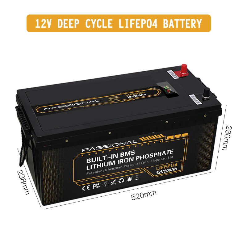 Lead Acid Residential Storage Battery System Rechargeable Li Ion12v 200ah 2