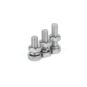 Canada hot sale SS316 hex head adjusting bolt DIN6914 DIN933 ASTM A325 with nut and washer iso9001