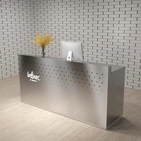 Table de caisse moderne en acier inoxydable, caisse, caisse, bureau, damiers de réception, à vendre,