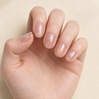 Faux ongles à presser T1884 Kaixin Factory, finition nacrée brillante, courts, ovales, avec accents papillon pastel, pour nail art français - Fournisseurs