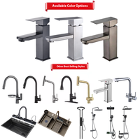 Robinetterie de salle de bain d'hôtel, mélangeurs d'eau chaude et froide / Robinet en acier inoxydable pour lavabo