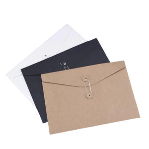 Haute Qualité Vintage <span class=keywords><strong>Kraft</strong></span> Papier Portefeuille Enveloppe Chaîne Fermeture avec Bouton pour Courrier Carte Postale ou Invitation - Product Image 2
