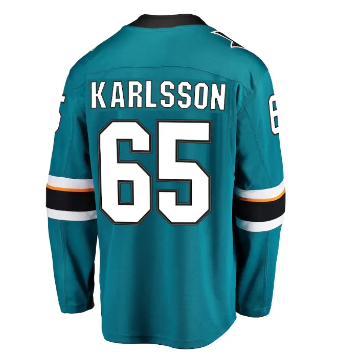 2023 nuovo nome personalizzato all'ingrosso numero cucito maglie da Hockey su ghiaccio San Jose 65 Erik ksgon 62 Kevin Labanc 39 Logan Couture