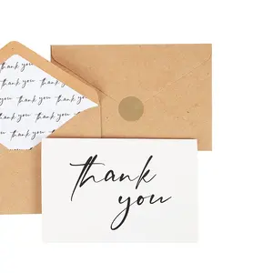 2024 Wholesale Recyclable Business Greeting Thank You Post Cards Customized Logo Design Art Paper Double Sided Printed Weddings