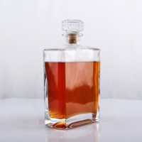 Bouteille en verre de 750 ml avec bouchon en liège, sérigraphiée pour le vin, le brandy, le gin, le whisky, la vodka, la tequila et les spiritueux