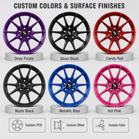 Velg Monoblock Forged Custom 6061-T6 18 19 20 Inch Multi Spoke Machined Ungu dengan Inner Alloy Rim untuk BMW Audi Mercedes Benz