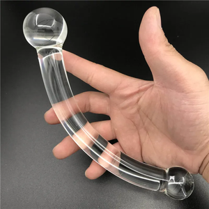 Vente en gros gode double incurvé en verre cristal clair <span class=keywords><strong>Plug</strong></span> <span class=keywords><strong>anal</strong></span> féminin Gode géant en verre <span class=keywords><strong>Plug</strong></span> <span class=keywords><strong>anal</strong></span> Sex Toys - Product Image 2