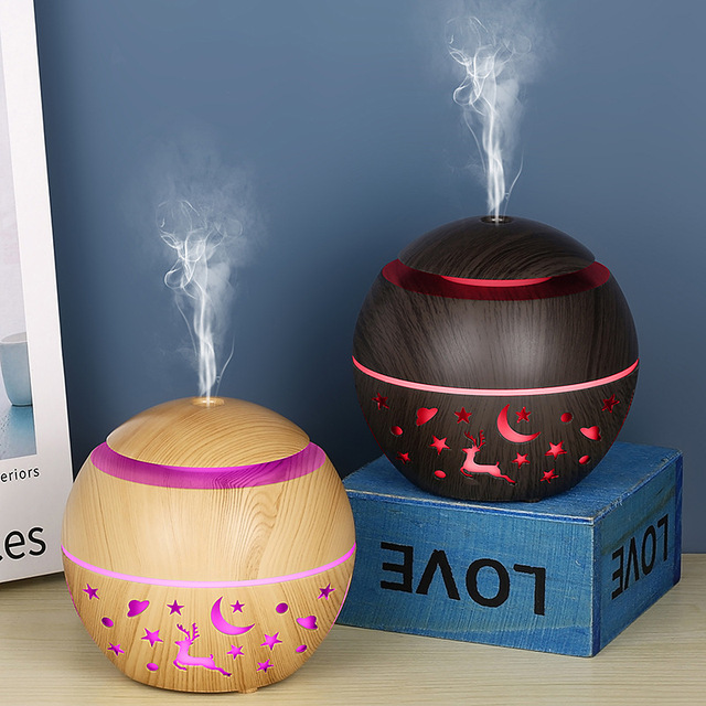 Portable 5V USB Ultrasonic Aroma Diffuser 200 Ml Wood Grain Home Air Purifier Essential Oil Diffuser Household Humidifier