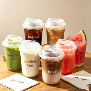 Vaso Desechable Transparente de PET de 12oz (9oz, 78mm) para Bebidas Frías, Grado Alimenticio, Venta al por Mayor, con Logotipo Personalizado Impreso, Ideal para Té de Burbujas - Product Image 1