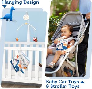 Libros 3D Touch and Feel para bebés de 0-12 meses personalizados con muñeco Dino, regalo de Navidad para recién nacidos, libros de tela para bebés, Juguetes - Product Image 4