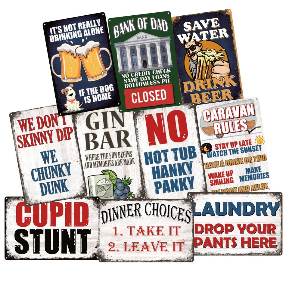 Bar Time Vintage logo Design Plaque Sugar Reteo Poster Painting Wall ...