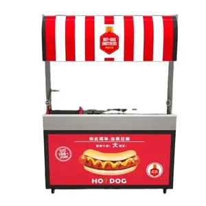 Stainless steel hot dog cart food outdoor snack stall supplier