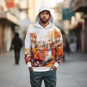 Logo personalizzato di alta qualità Pullover bianco puro <span class=keywords><strong>felpa</strong></span> oversize stile <span class=keywords><strong>felpa</strong></span> con cappuccio in bianco Cartoon <span class=keywords><strong>Mickey</strong></span> Print - Product Image 2
