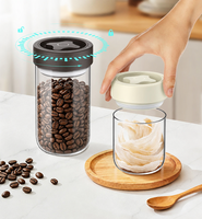 Récipient en verre de qualité alimentaire spécial, transparent, à pression négative, pour le stockage sous vide, pot hermétique à visser pour les grains de café