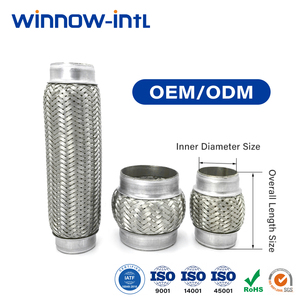 내부 브레이드 및 니플 튜브가있는 304 자동차 유연한 배기 연결 호스 파이프 201 맞춤형 고성능 배기 플렉스 파이프 - Product Image 5